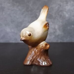 Vintage Howard Pierce Bird on Stump MCM Art Pottery Porcelain Figurine